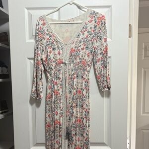 Floral V-Neck maxi Dress size small women’s